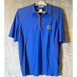 Nike Florida Gators Dri-FIT Polo Shirt Blue Orange NCAA Mens Large Athletic